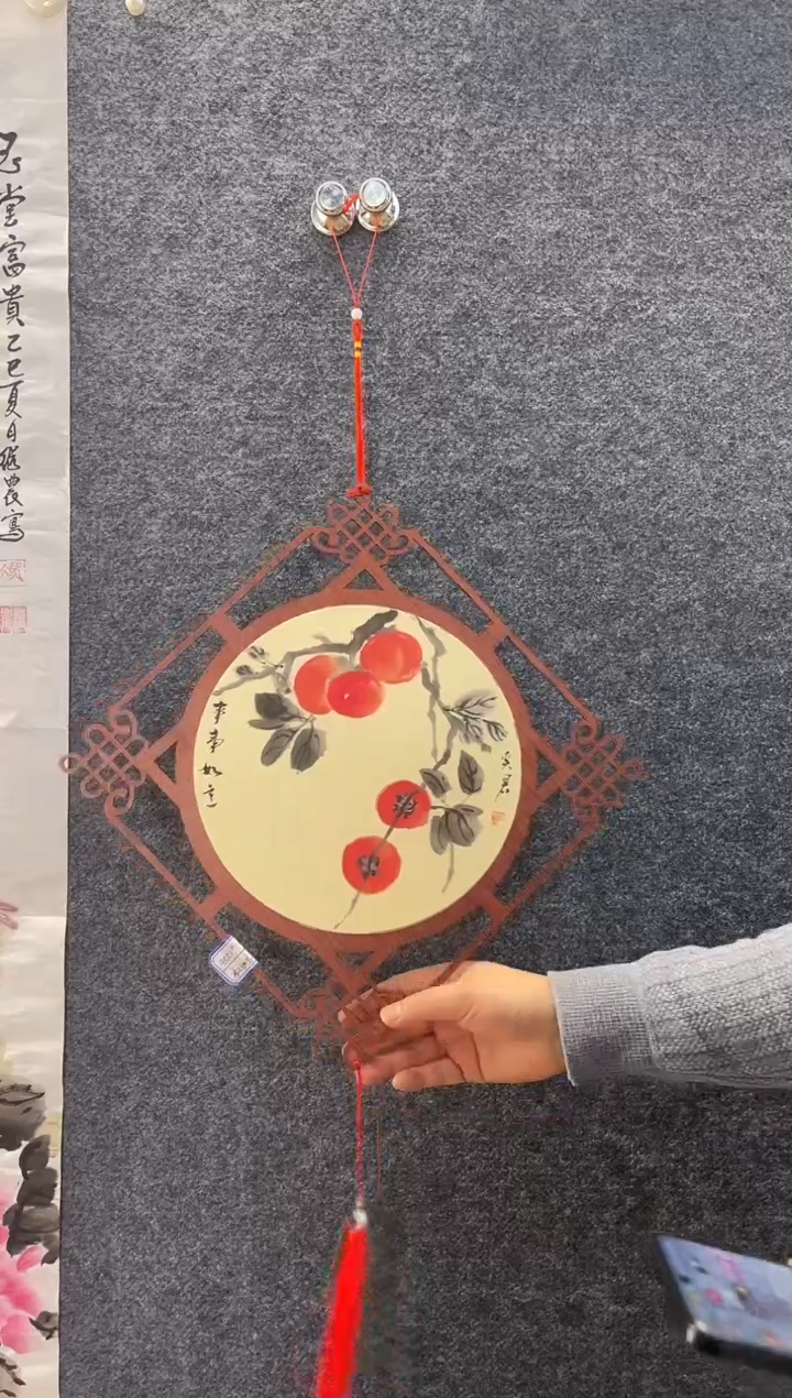 国画9551李奚J事事如意镜面挂件40*40