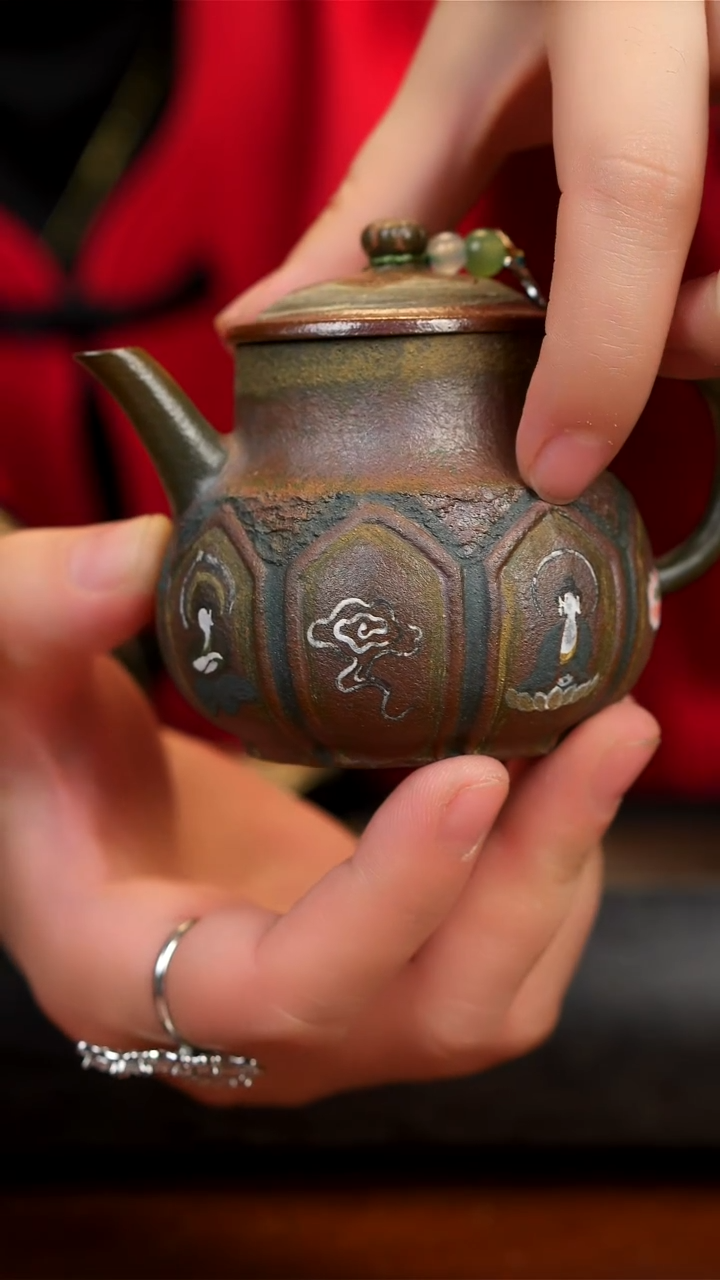 【闪购商品】紫砂茶壶敦煌二式壶 观羽柴烧 