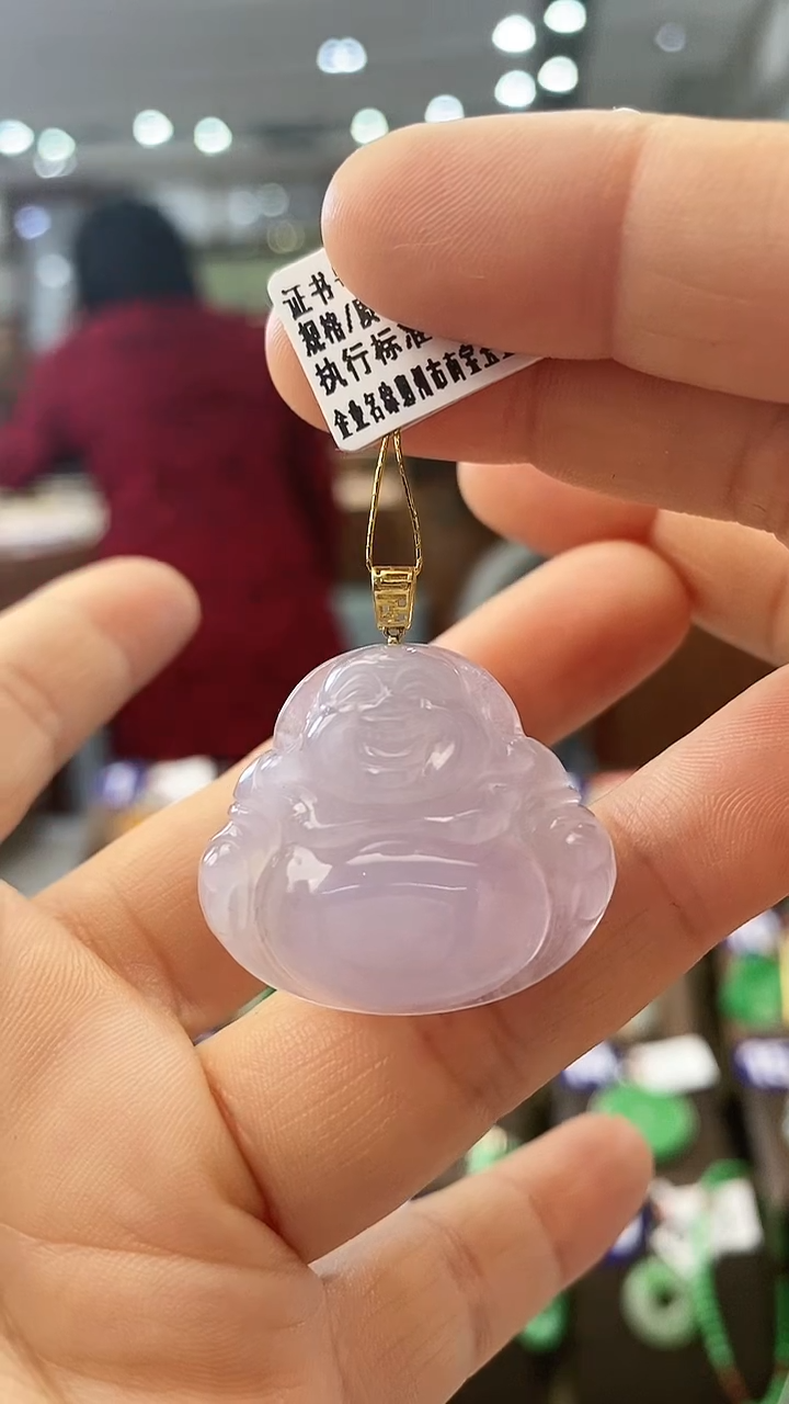 【闪购商品】翡翠颈饰18K金镶嵌佛公