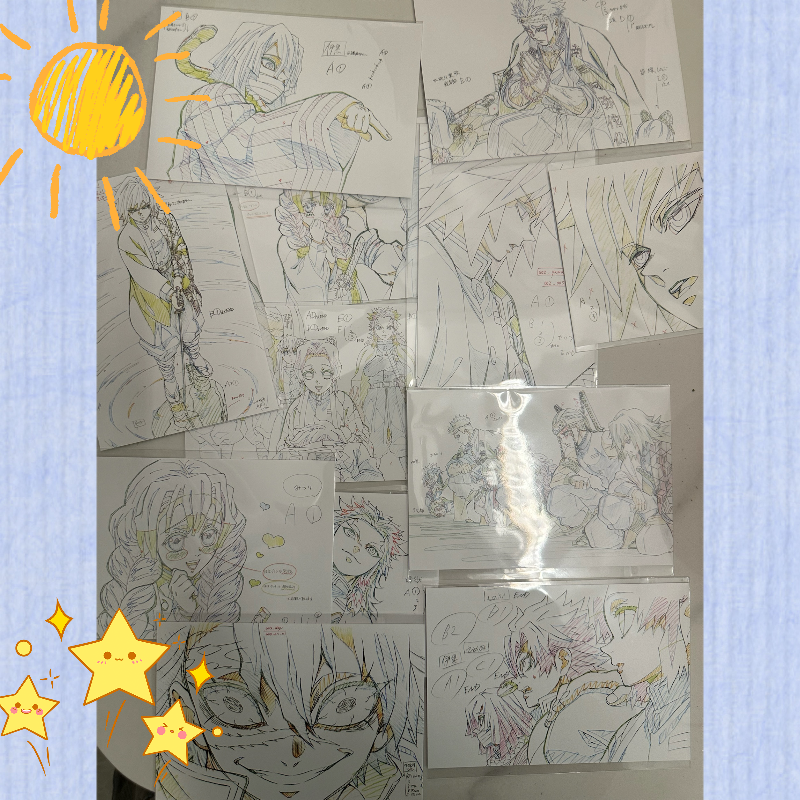 【日谷】鬼灭之刃柱展 线稿明信片（背抽）