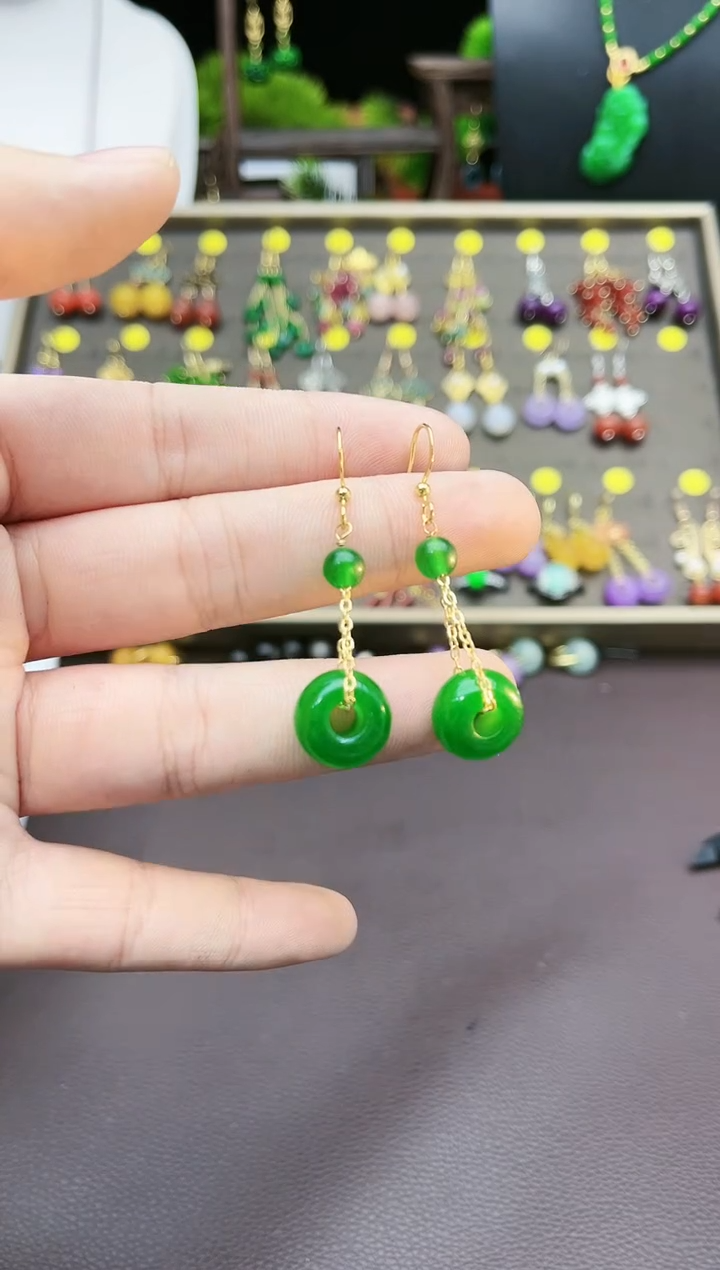 【闪购商品】玛瑙/玉髓耳钉银S925镶嵌606000