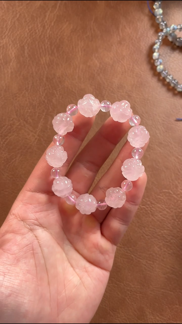 未镶嵌手链水晶粉晶狐球