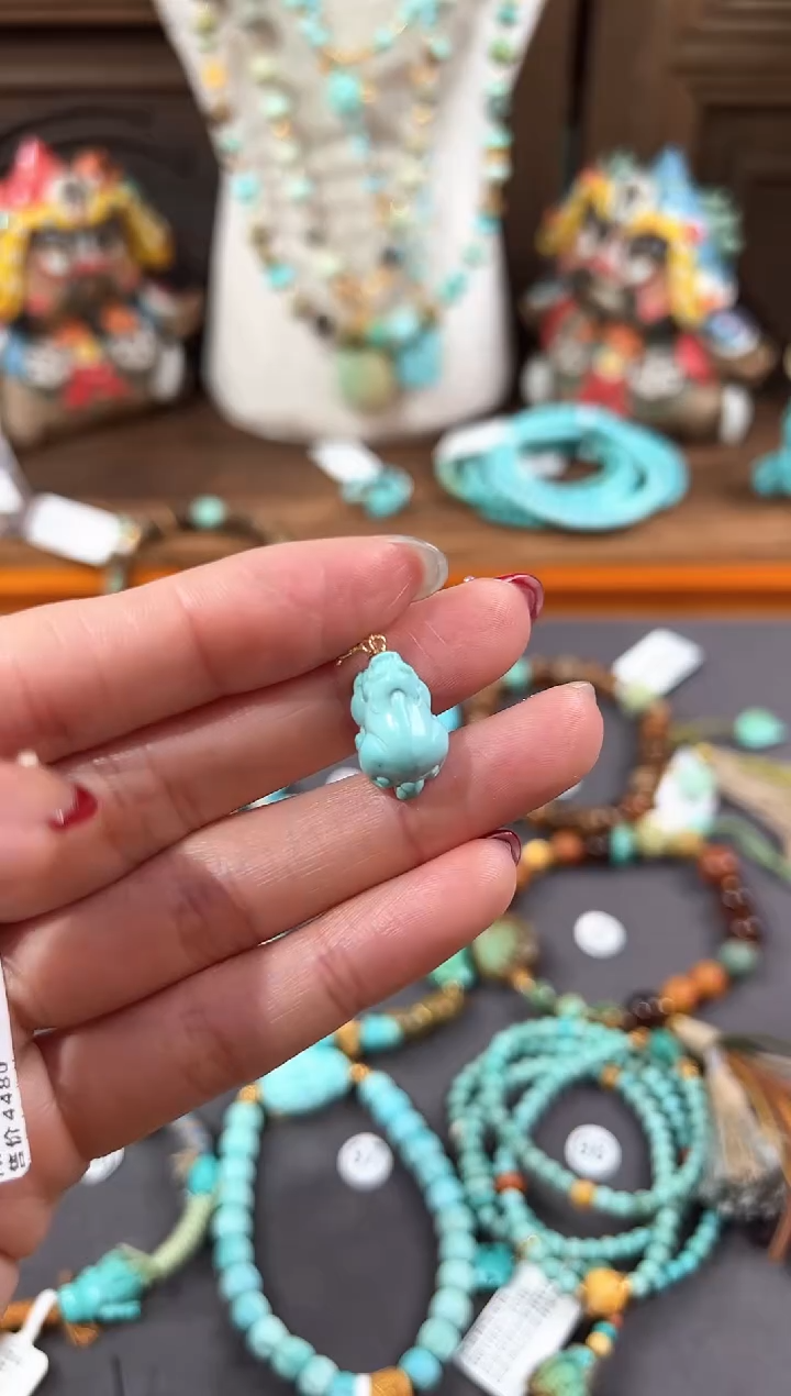 【闪购商品】绿松石提溜18K金镶嵌绿松石提溜