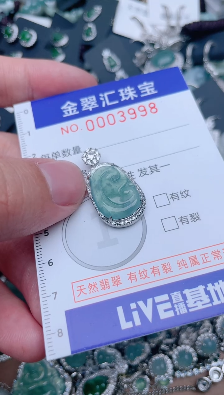 翡翠未镶嵌颈饰3998..........1