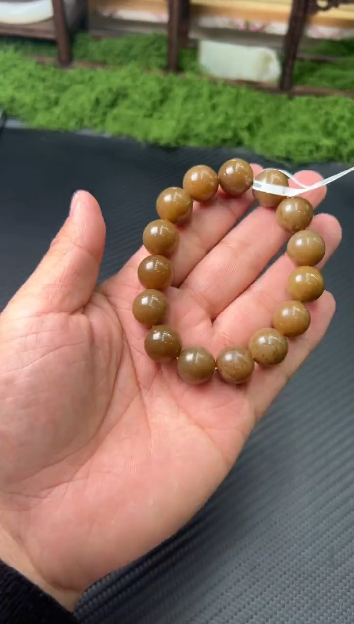 未镶嵌手串和田玉若羌微色差卡14（福利）