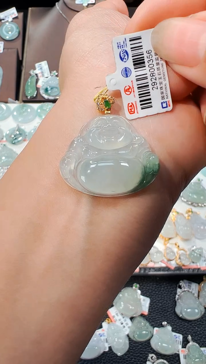 【闪购商品】翡翠吊坠(不含链)18K金镶嵌佛公吊坠356