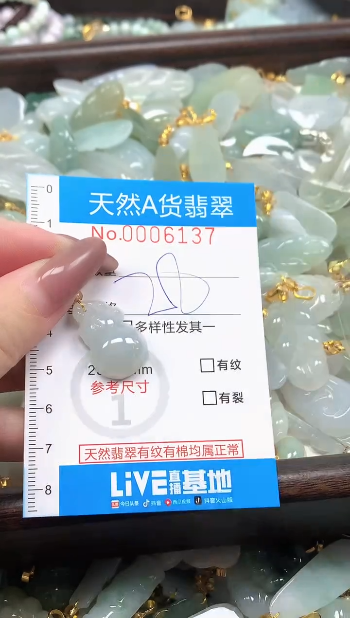 颈饰未镶嵌翡翠净货挂件-6137