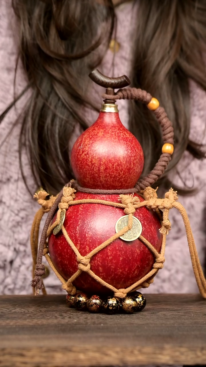 478号中药煮色  800ml左右 大漆葫芦水壶/酒壶 一物一拍