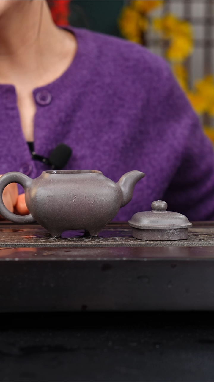 茶壶紫砂陈鹏欢全手工大水潭天青传炉230cc