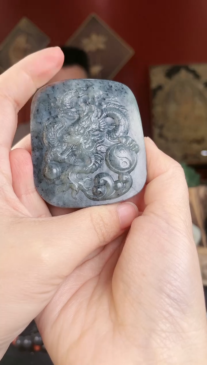 【闪购商品】和田玉把件未镶嵌青花牌