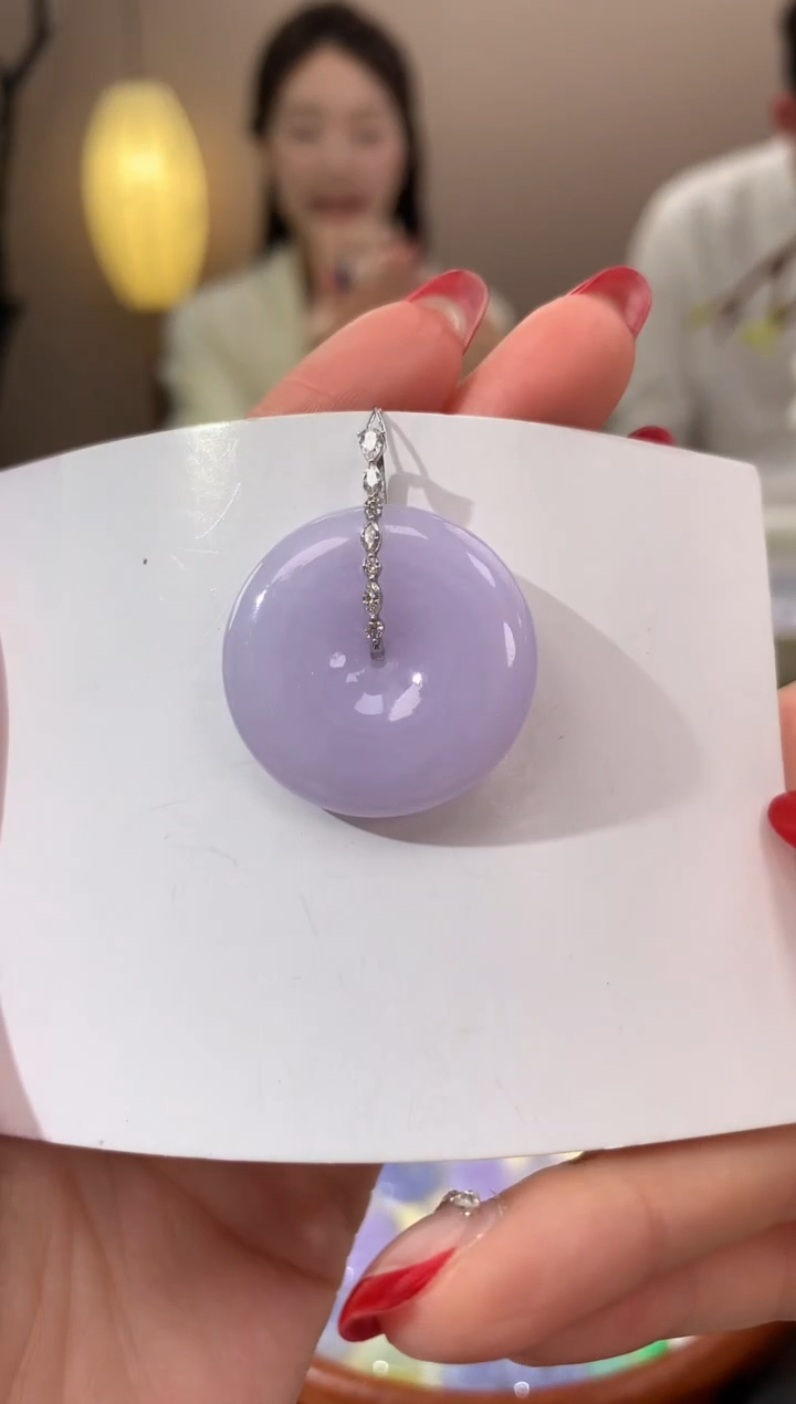 【闪购商品】翡翠颈饰18K金镶嵌天然缅甸a货翡翠