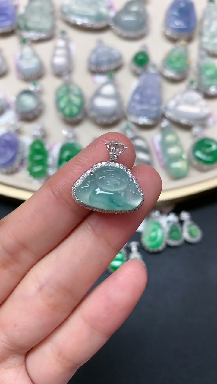 【闪购商品】翡翠吊坠(不含链)18K金镶嵌a108|4980