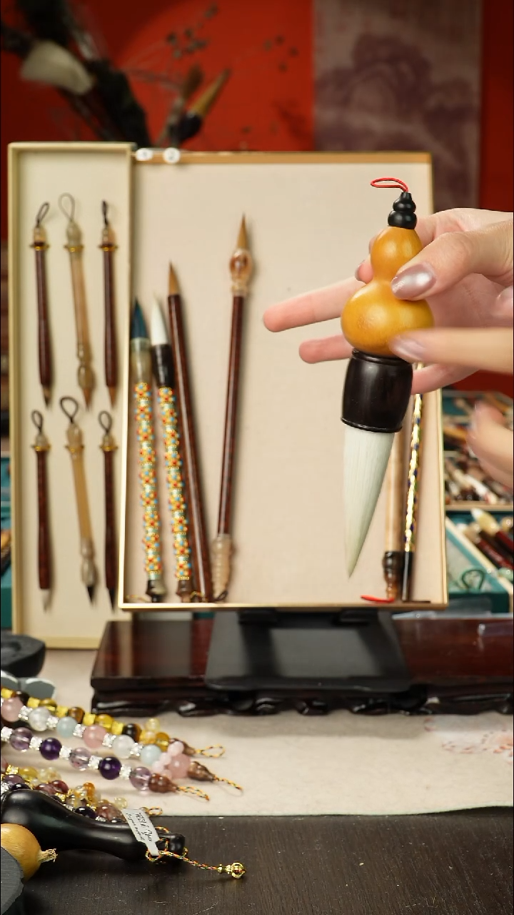 119号孤品高货毛笔链接 清水试笔 蘸墨不退