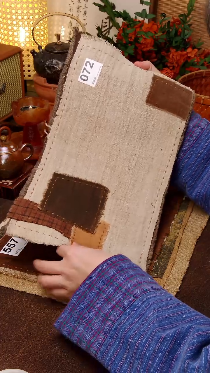 Cici手作刺子绣柿染壶垫杯垫-072