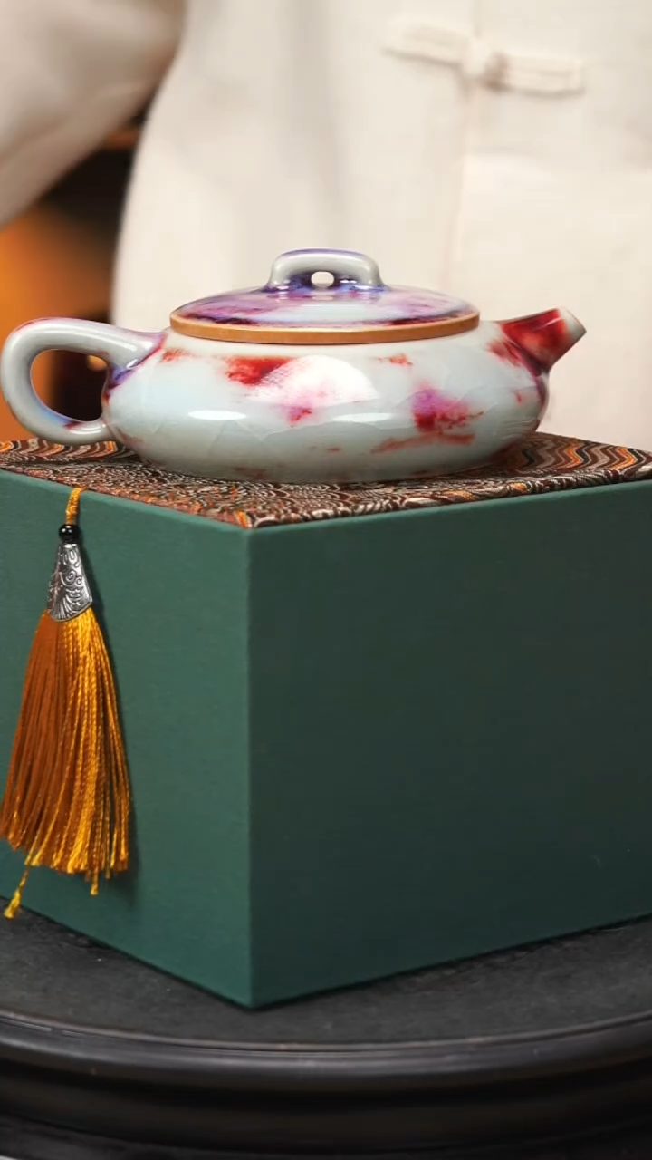 【闪购商品】【刘瓷辉亲工手签】钧瓷茶壶