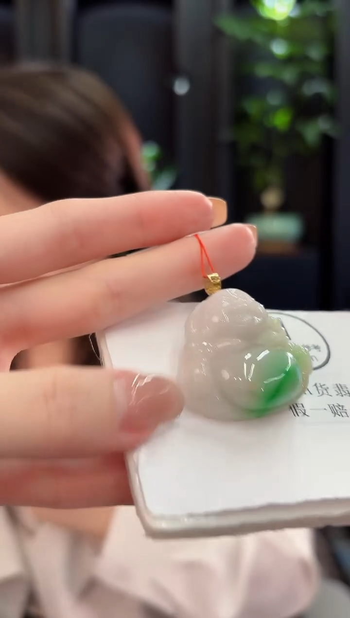 吊坠(不含链)18K金镶嵌翡翠 缅甸A货/支持复检/一件