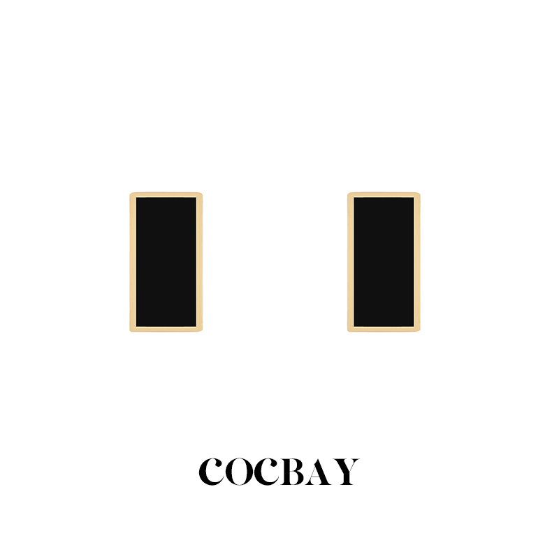 铜合金珐琅耳饰 COCBAY-珐琅方牌耳钉