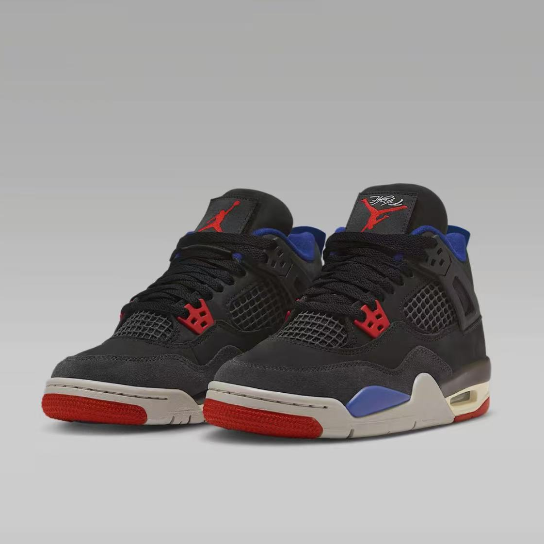 NIKE/耐克官方正品AJ4 RETROGS女款魔术贴黑红休闲鞋IB4171-003