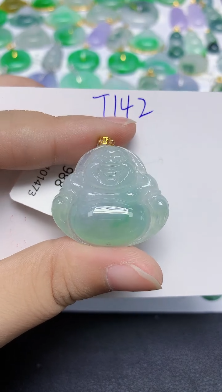 颈饰18K金镶嵌翡翠天然缅甸翡翠A货翡翠百元以上9元证书费自理