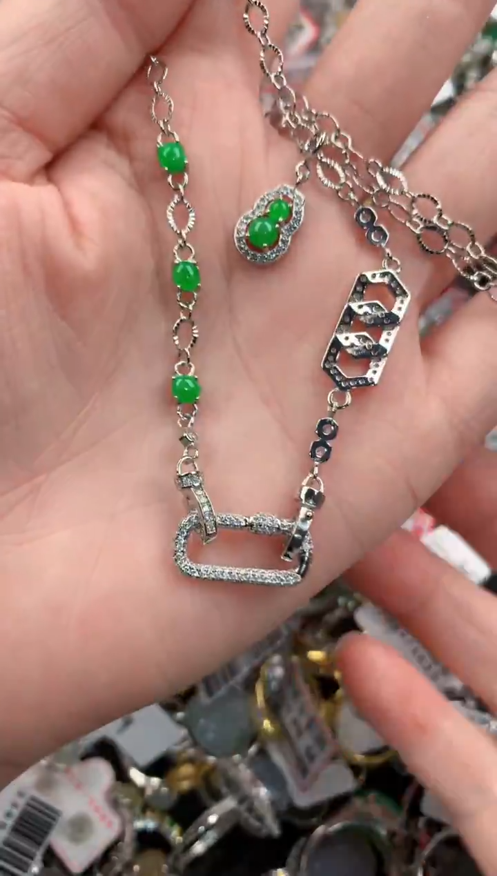 银S925镶嵌戒指翡翠333     1