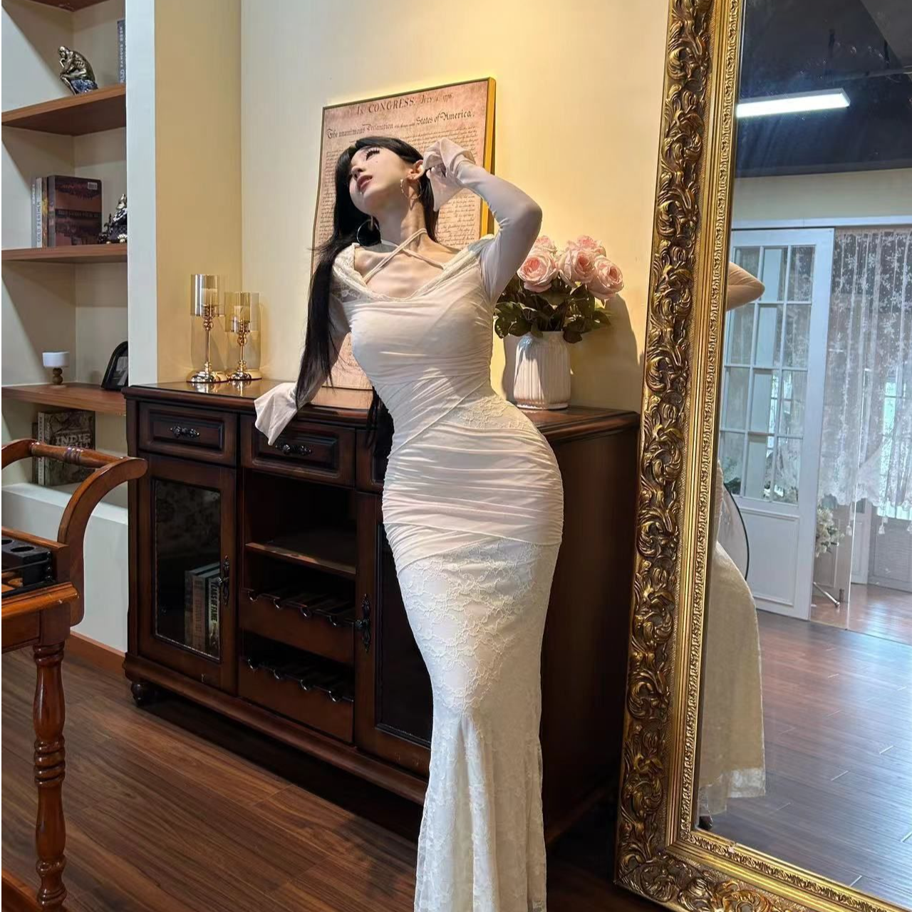 【宣宣家】（新款预热）抹胸一字肩鱼尾裙高定连衣裙-SXYSX403927