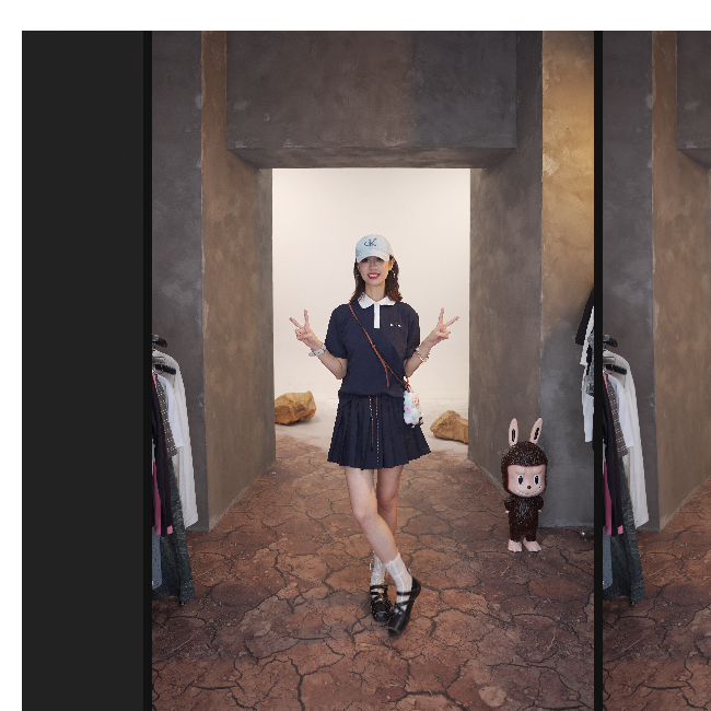 【财阀千金套装】学院风撞色领徽刺绣m家韩式纯欲polo套装