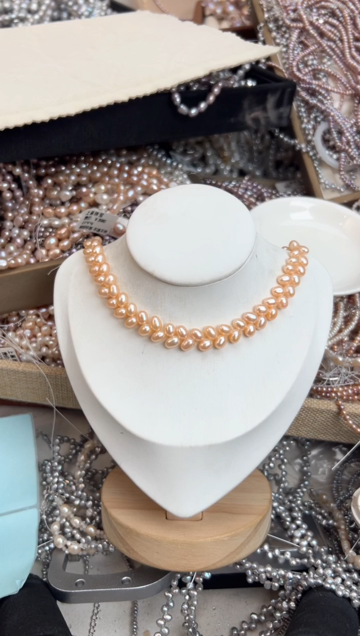 未镶嵌福利淡水珍珠无核*强光珍珠项链麦穗