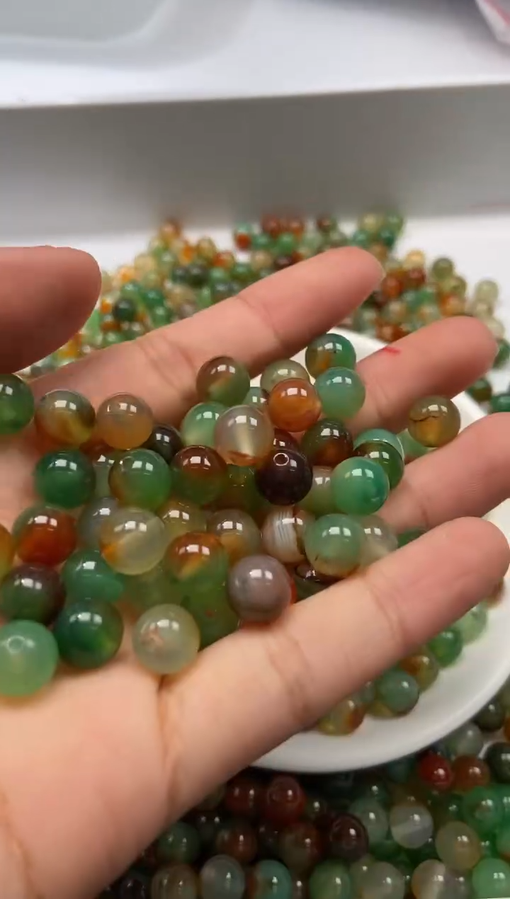 未镶嵌颈饰玛瑙/玉髓W3155-孔雀敦煌8mm*25颗