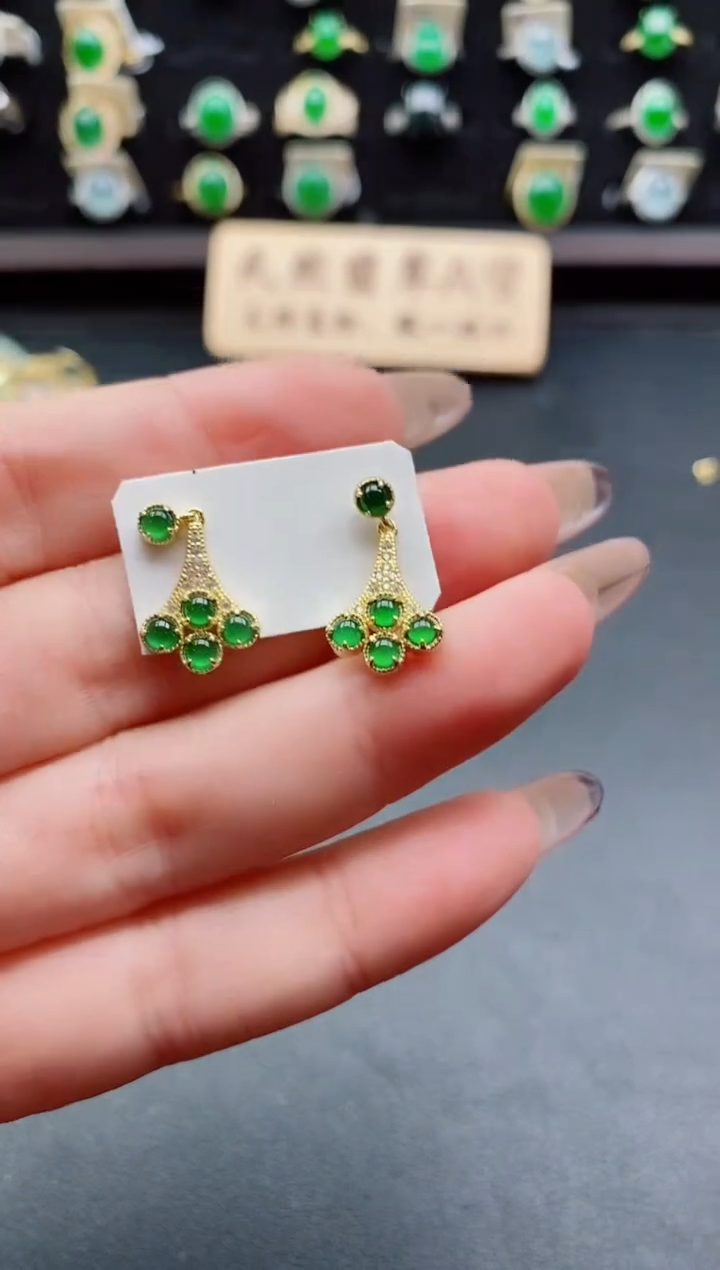 银S925镶嵌戒指翡翠1