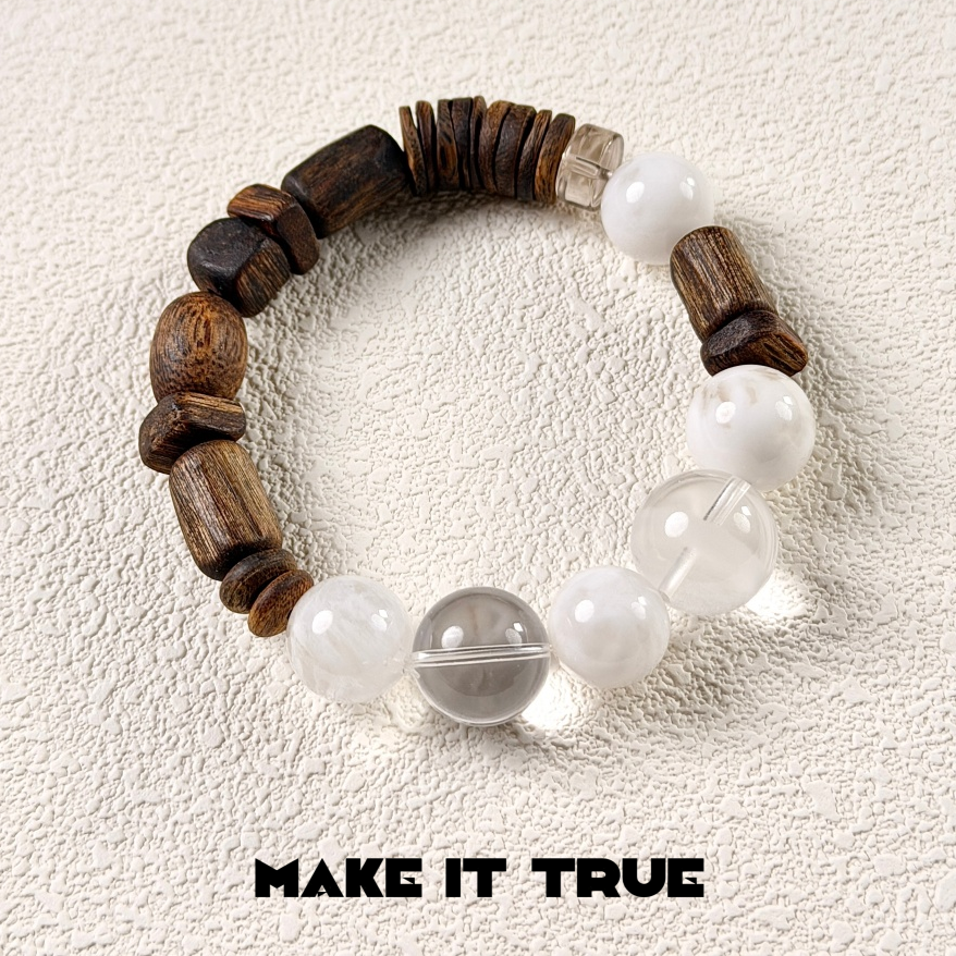 沉香许愿MAKE IT TRUE【向云端】原创白水雪花幽灵奇楠沉香手串