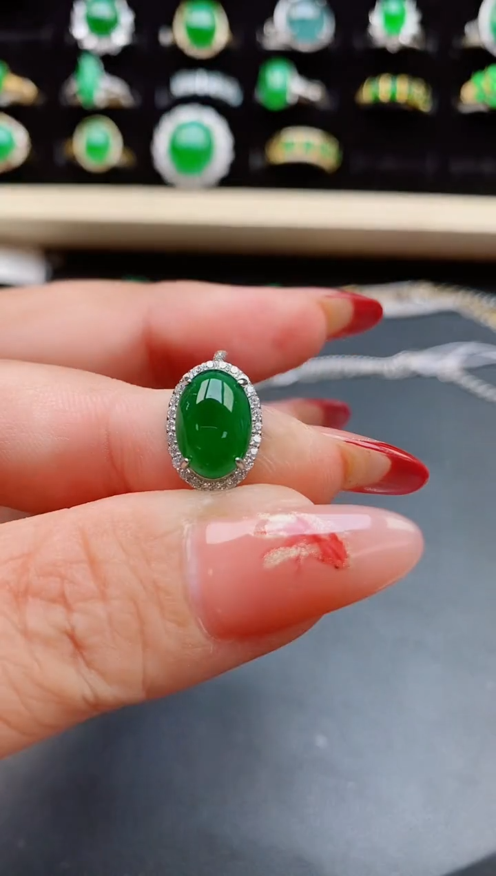 【闪购商品】翡翠戒指银S925镶嵌321321