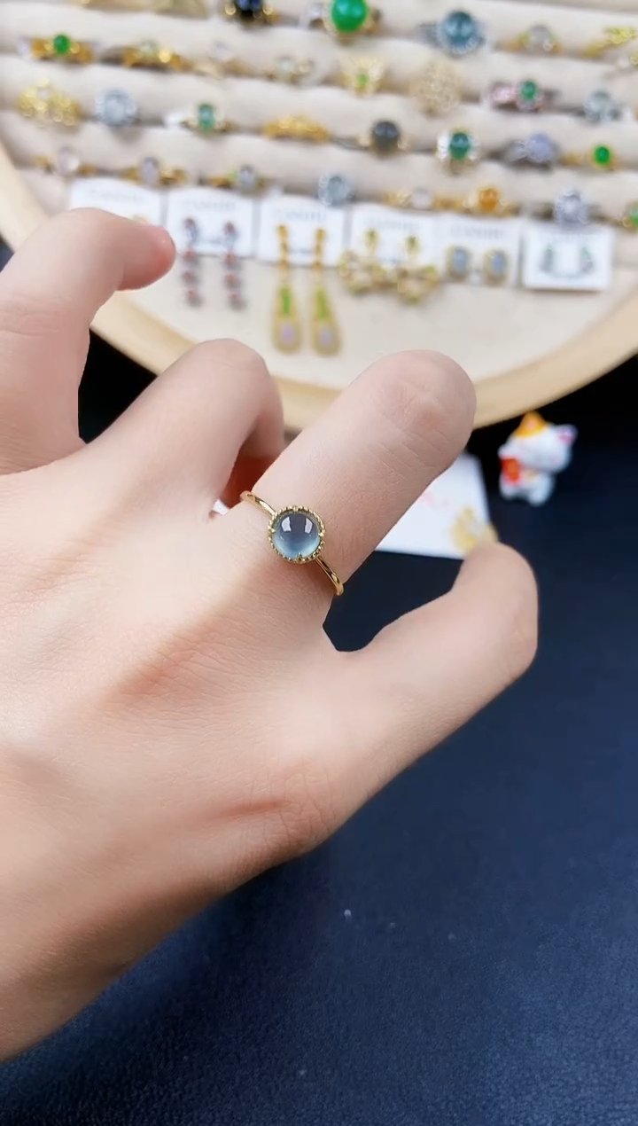 翡翠戒指银S925镶嵌464564