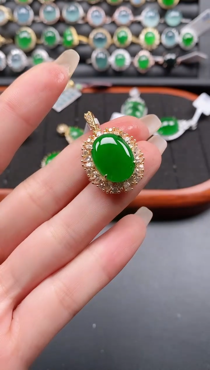 银S925镶嵌戒指翡翠111111