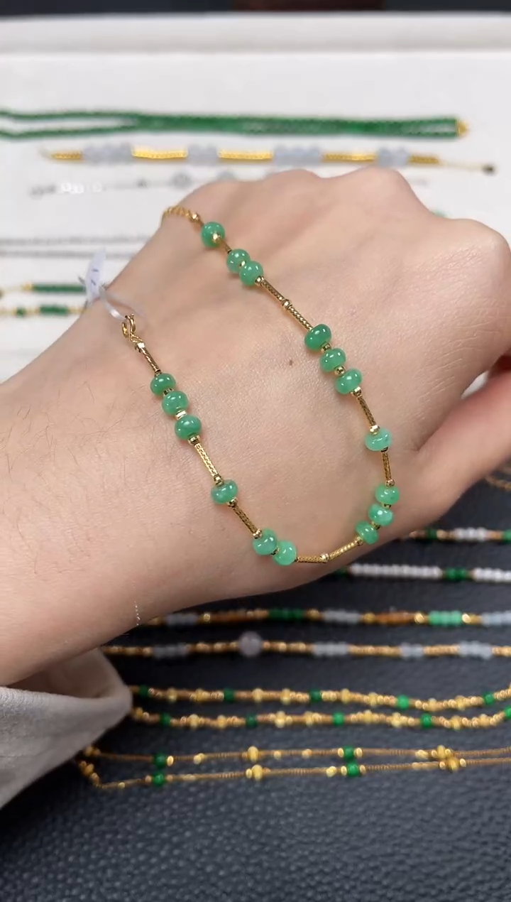 【闪购商品】翡翠套链18K金镶嵌一个  JK268