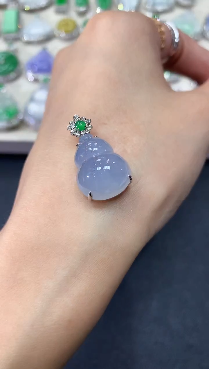 【闪购商品】翡翠吊坠(不含链)18K金镶嵌a12紫货有色差