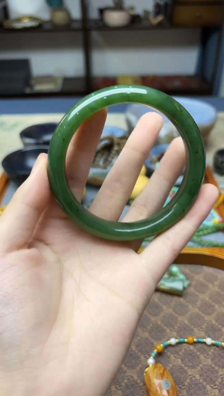 未镶嵌手镯和田玉碧玉手镯58#YR