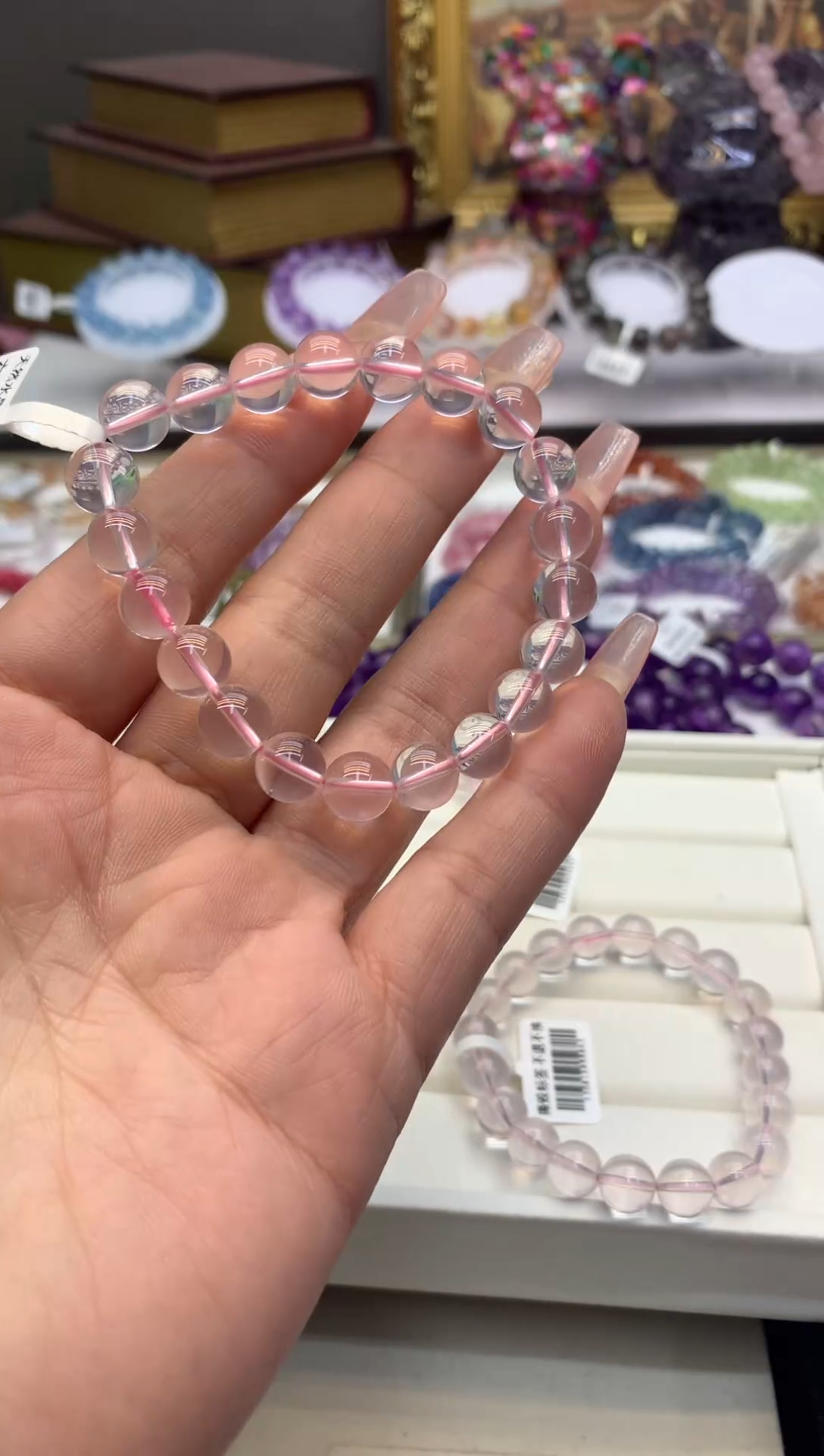 【闪购商品】水晶手串未镶嵌六芒星光粉水晶9+