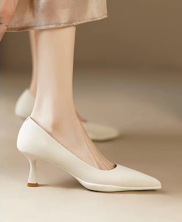 尖头细跟高跟鞋久站不累的高跟鞋气质舒适小众细跟