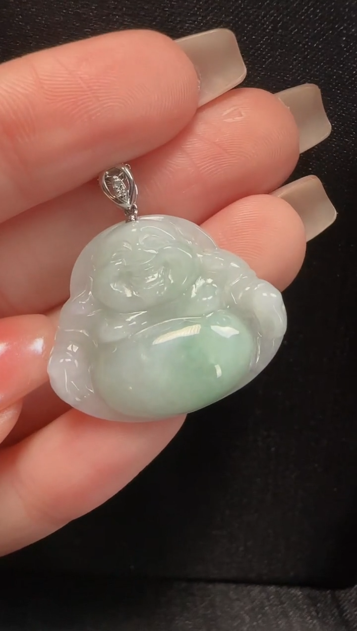 【闪购商品】翡翠颈饰18K金镶嵌926玉佛一个