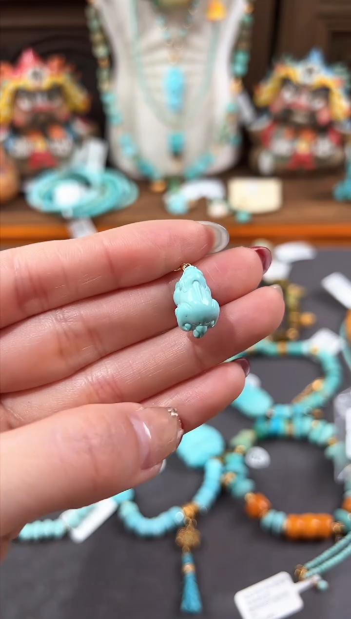 【闪购商品】绿松石提溜18K金镶嵌绿松石提溜