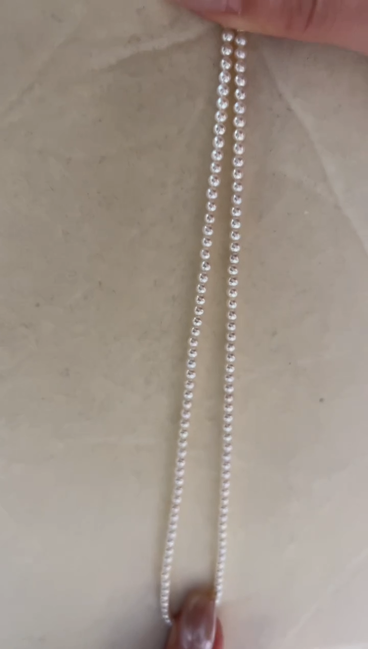 18K金镶嵌淡水珍珠DA 小米项链 3-4 xs002