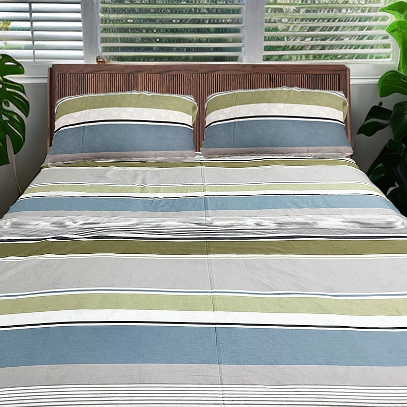 学生被套1.5*2米纯棉斜纹棉条纹亲肤加厚被套