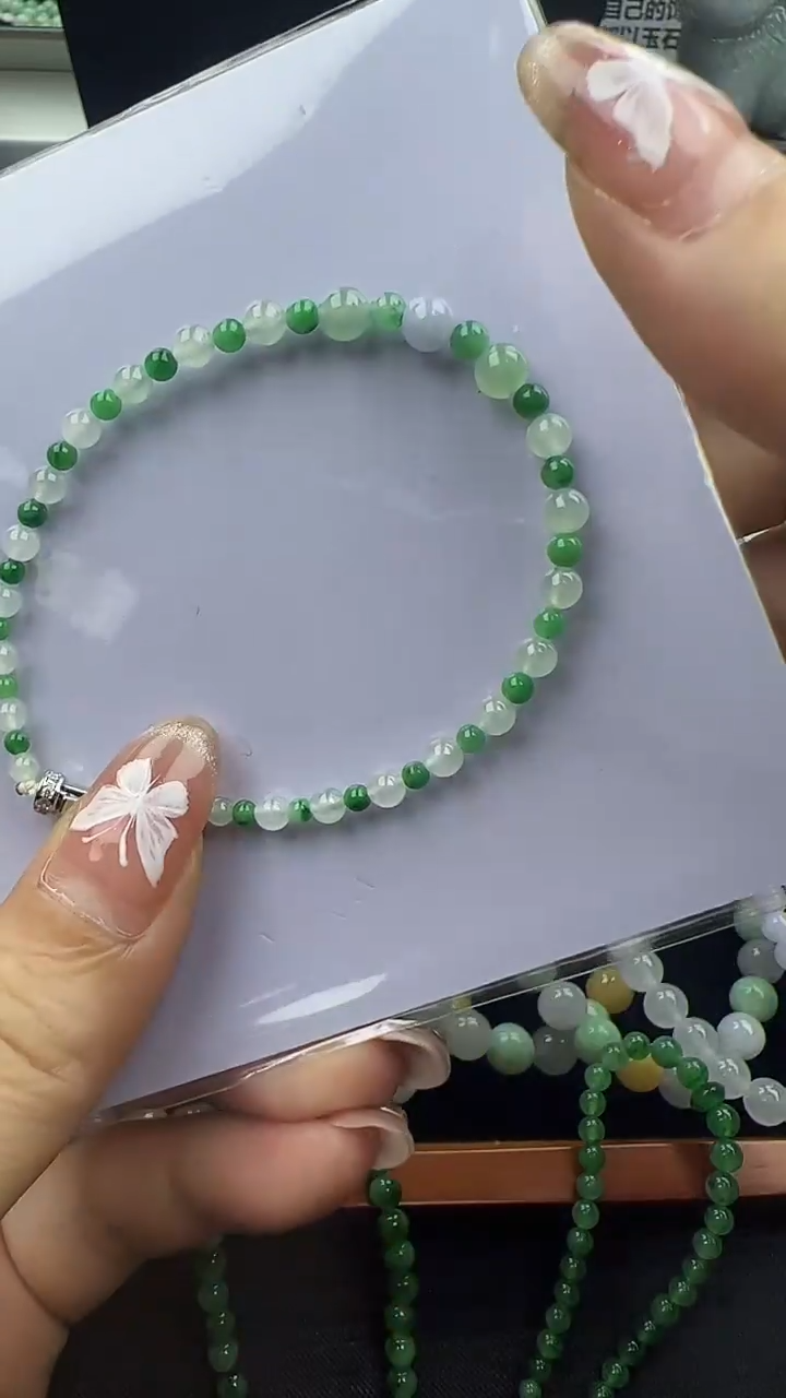 未镶嵌手串翡翠小米珠