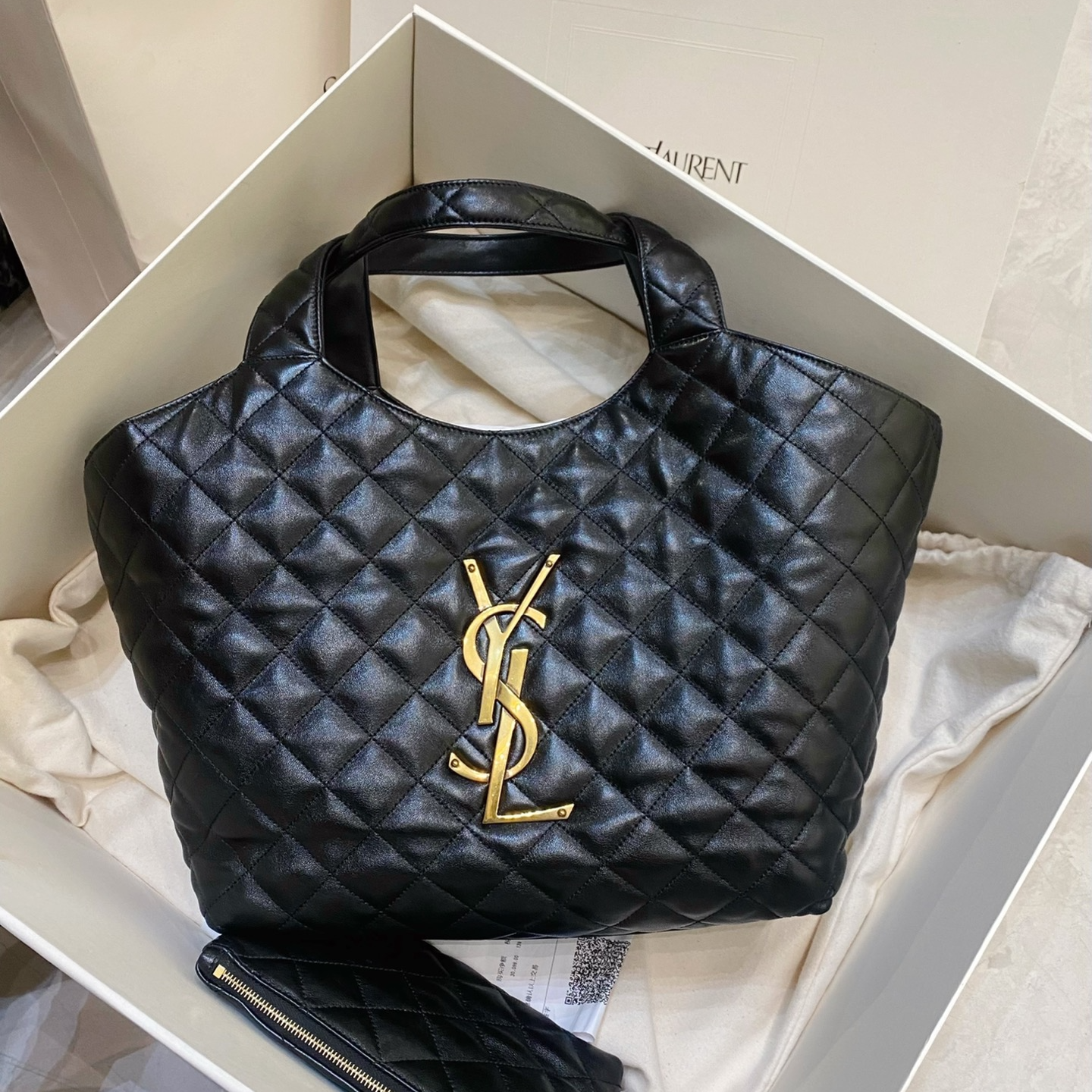 未使用 YSL/圣罗兰 全新全套带票Icare 小号购物袋手提包