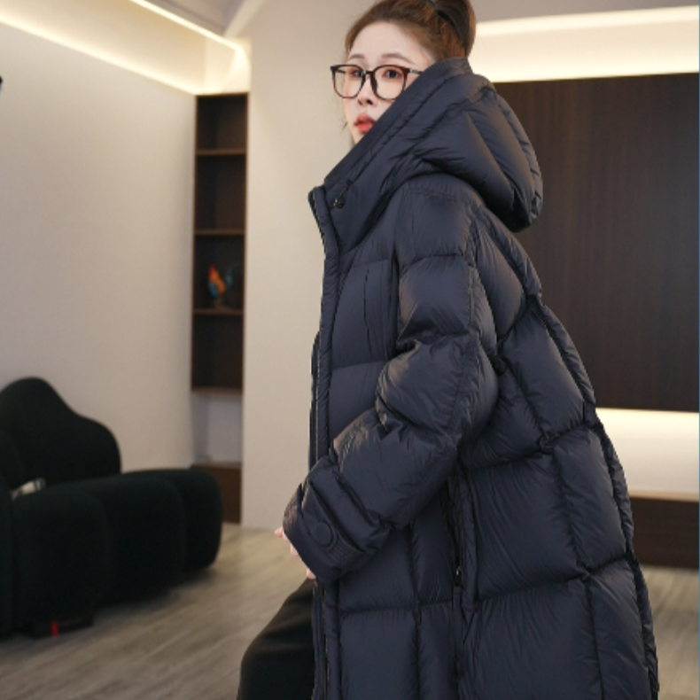 2025款95绒羽绒服长款休闲女士宽松经典百搭时尚连帽-818106
