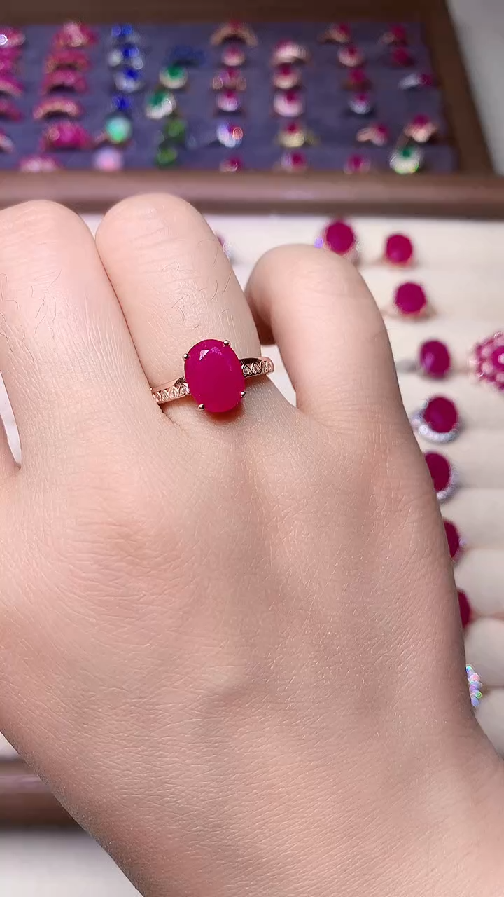 【闪购商品】红宝石戒指银S925镶嵌0000