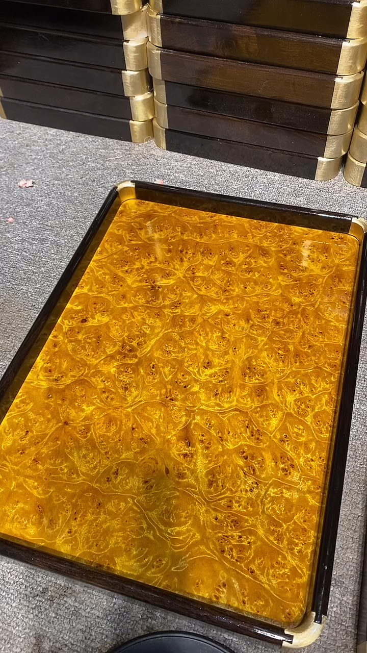 木木雕款细***喜大茶盘一个