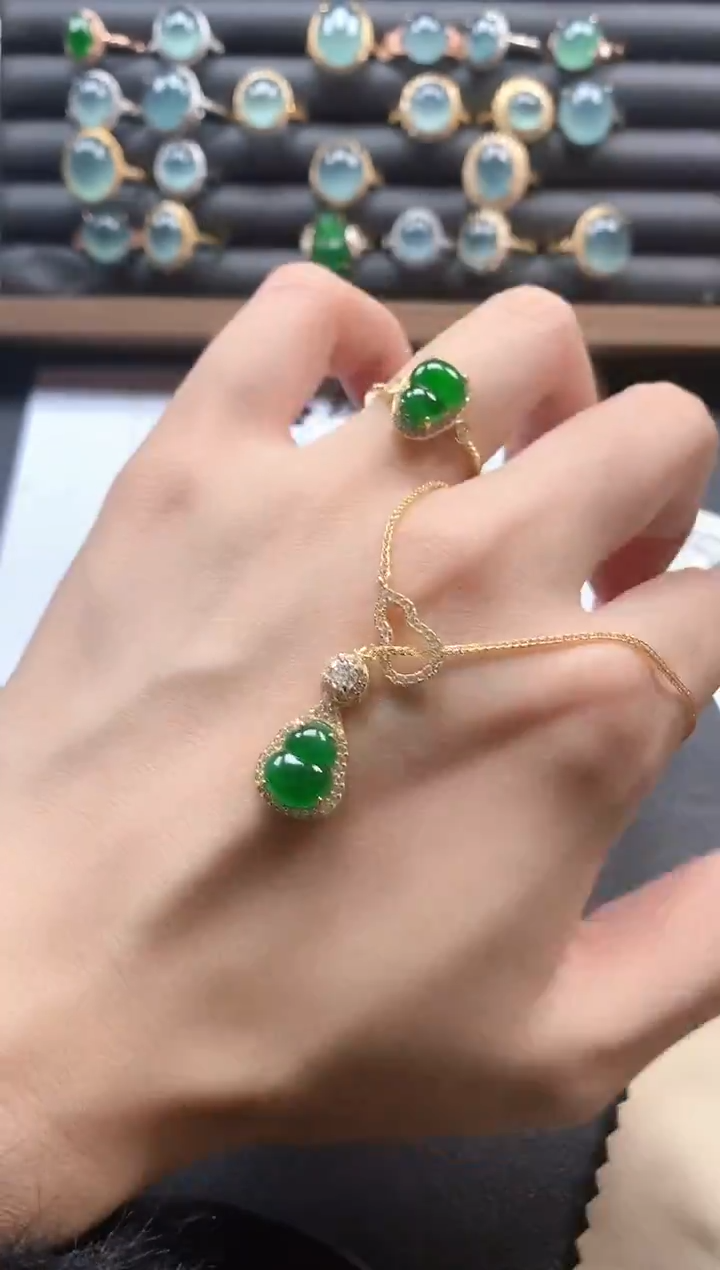 银S925镶嵌戒指翡翠51511