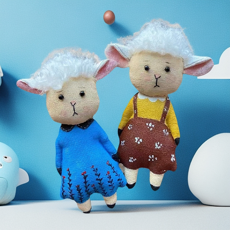 青竹手作原创小羊布艺手工生日礼物挂件玩偶玩具送女生