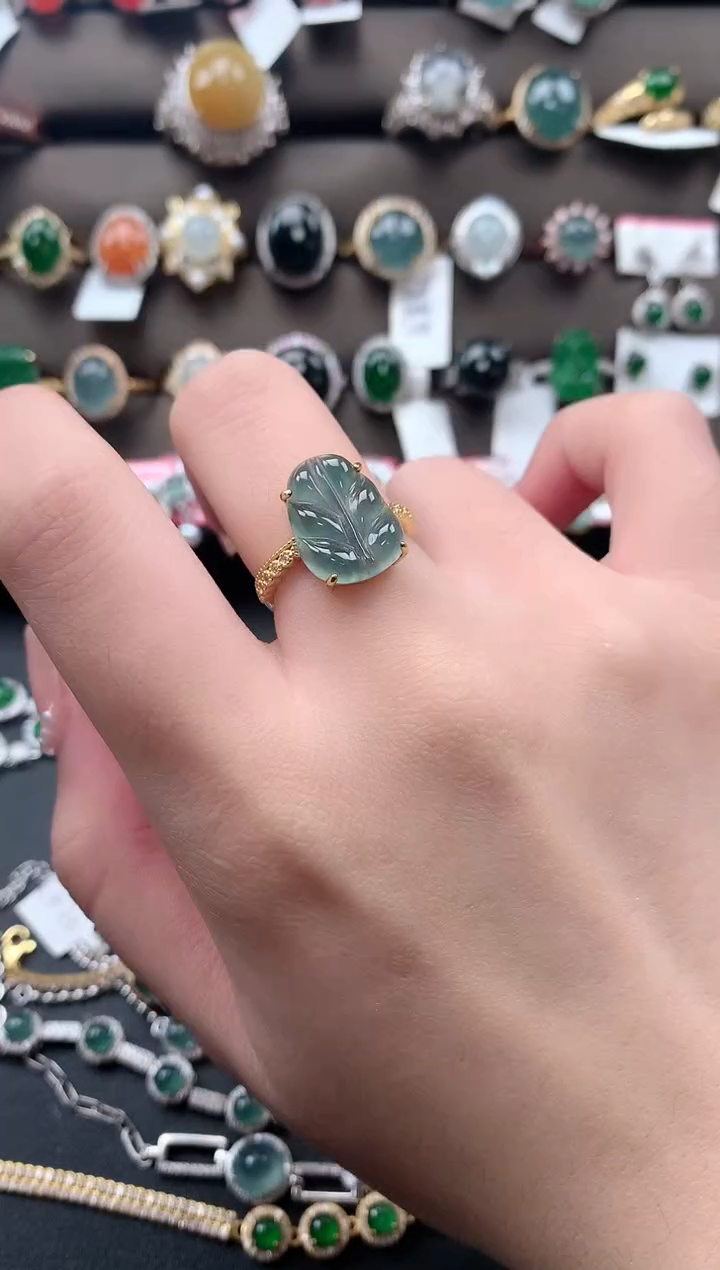 【闪购商品】翡翠戒指银S925镶嵌67557